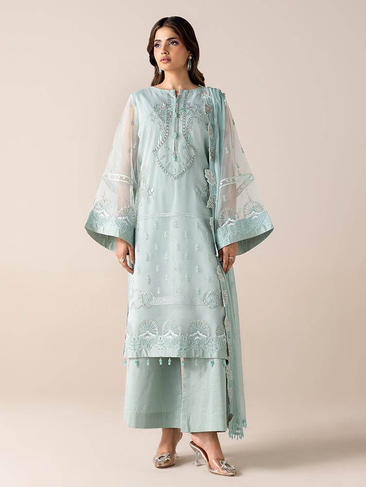 Aurapret-08 | 3 Piece Embroidered Organza Suit