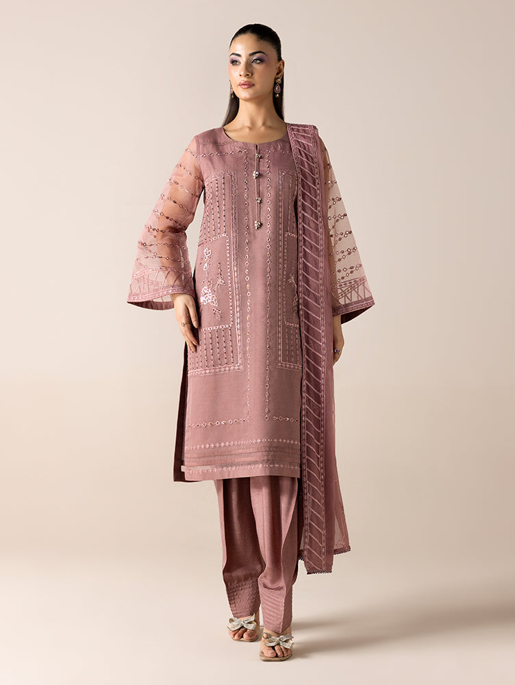 Aurapret-09 | 3 Piece Embroidered Organza Suit