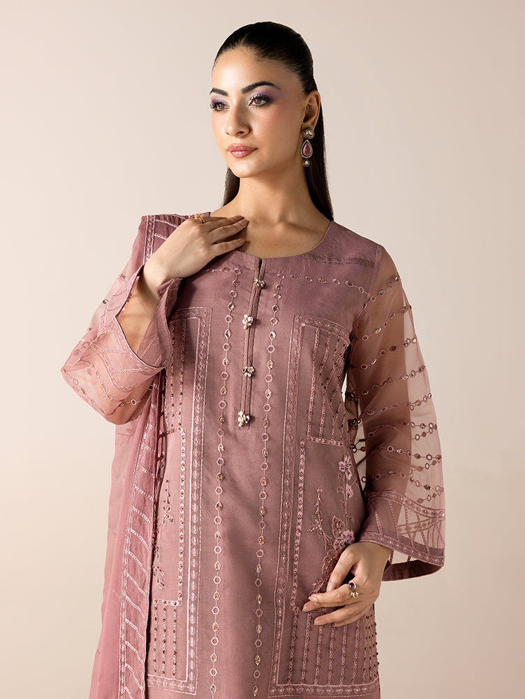 Aurapret-09 | 3 Piece Embroidered Organza Suit