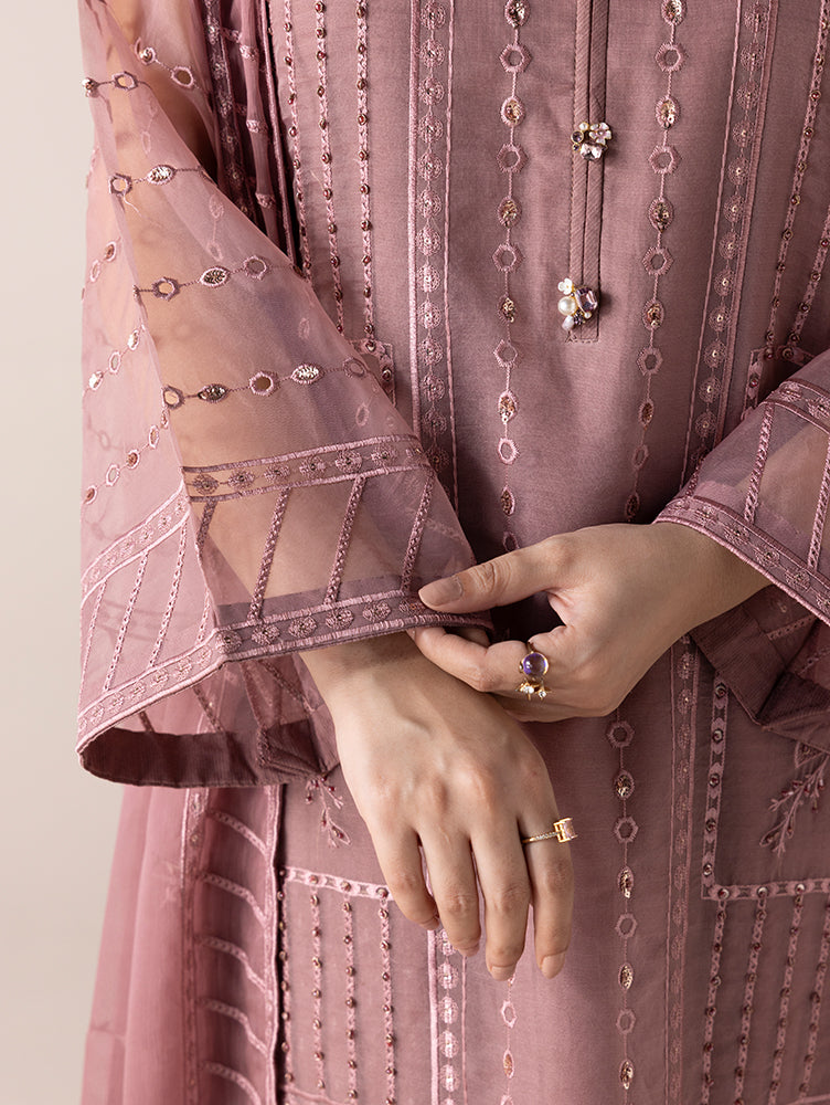 Aurapret-09 | 3 Piece Embroidered Organza Suit