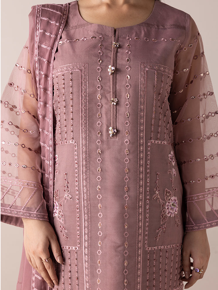 Aurapret-09 | 3 Piece Embroidered Organza Suit